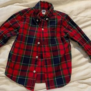Janie and jack boys button down collared plaid shirt. 2T.